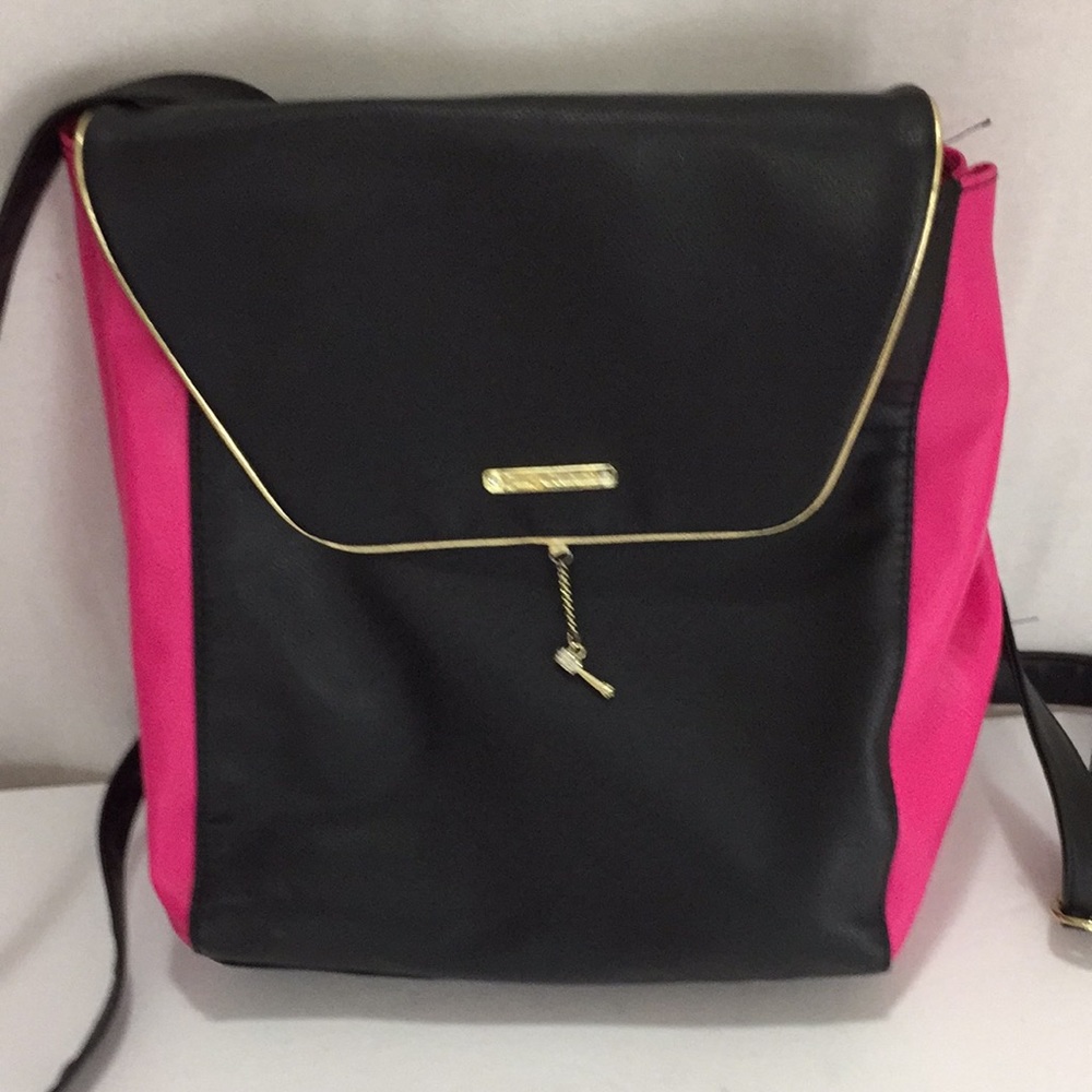 Juicy Couture Black and Pink Backpack Purse Bag